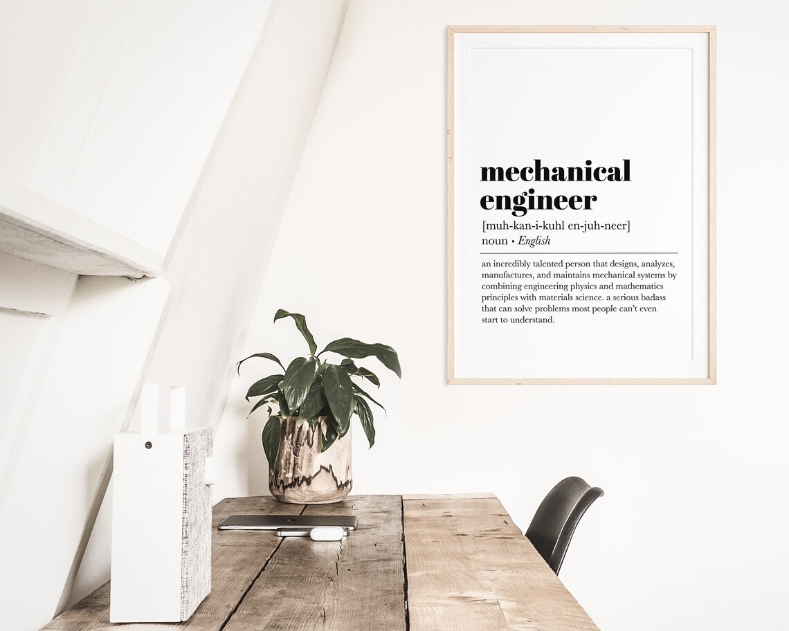 Mechanical Engineer Definition Art Print, Gift for Engineers - Image 2