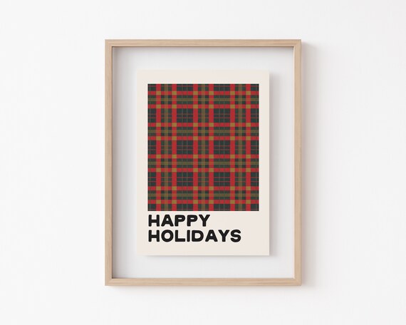 Classic Christmas Plaid Holiday Decor Art Print