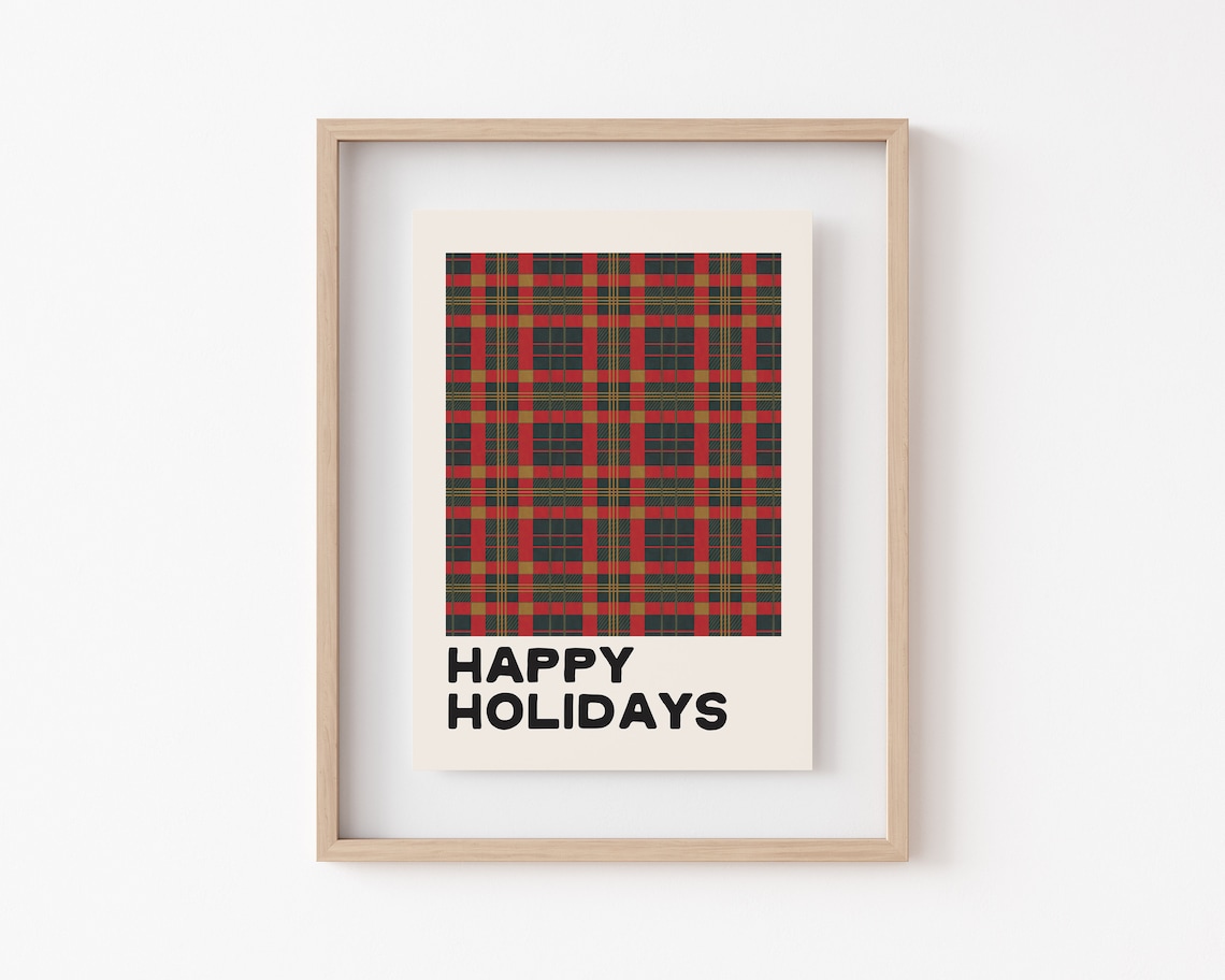 Classic Christmas Plaid Holiday Decor Art Print
