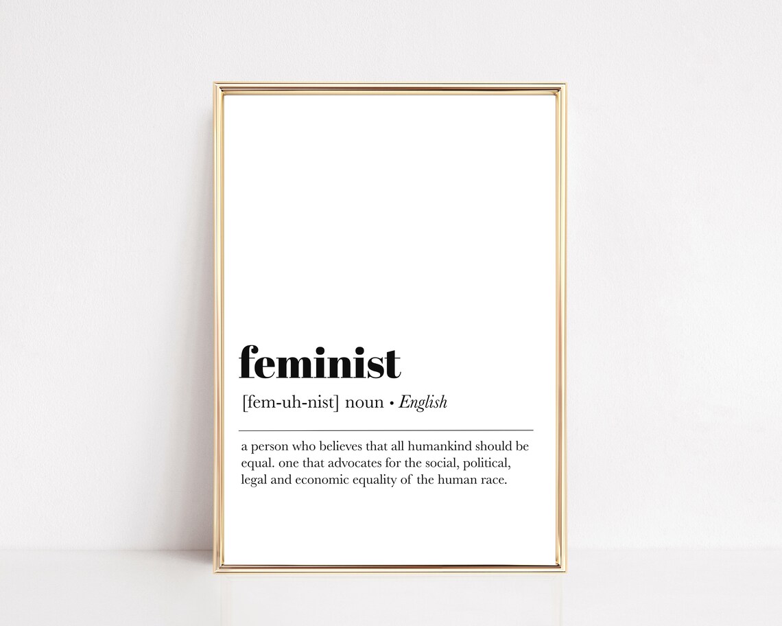 Feminist Definition Poster, Minimalist Typography Art