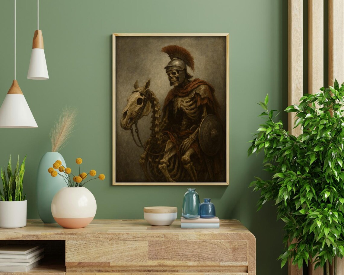 Skeleton Warrior On Horseback, Dark Medieval Fantasy - Image 2
