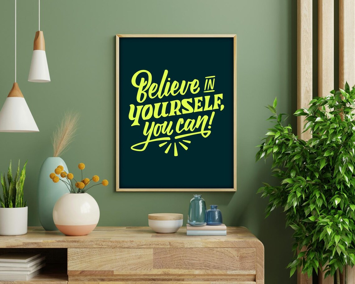 Believe In Yourself You Can Neon Poster Print - Image 3
