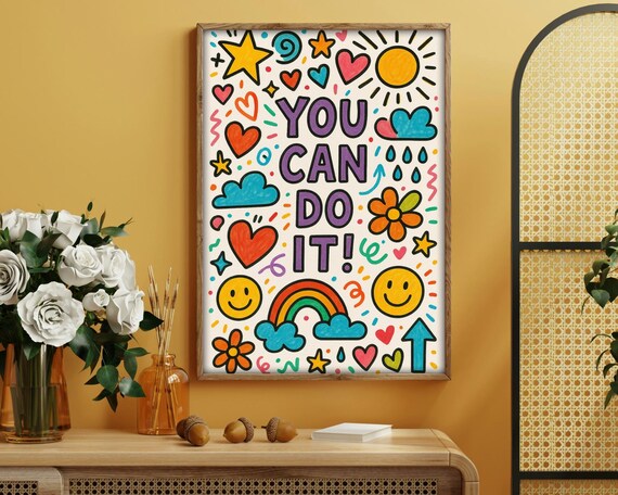 You Can Do It Motivational Poster for Kids and Adults