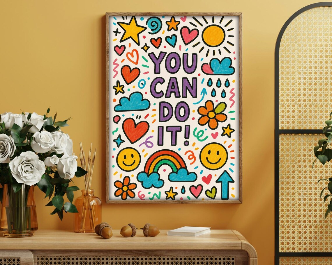 You Can Do It Motivational Poster for Kids and Adults