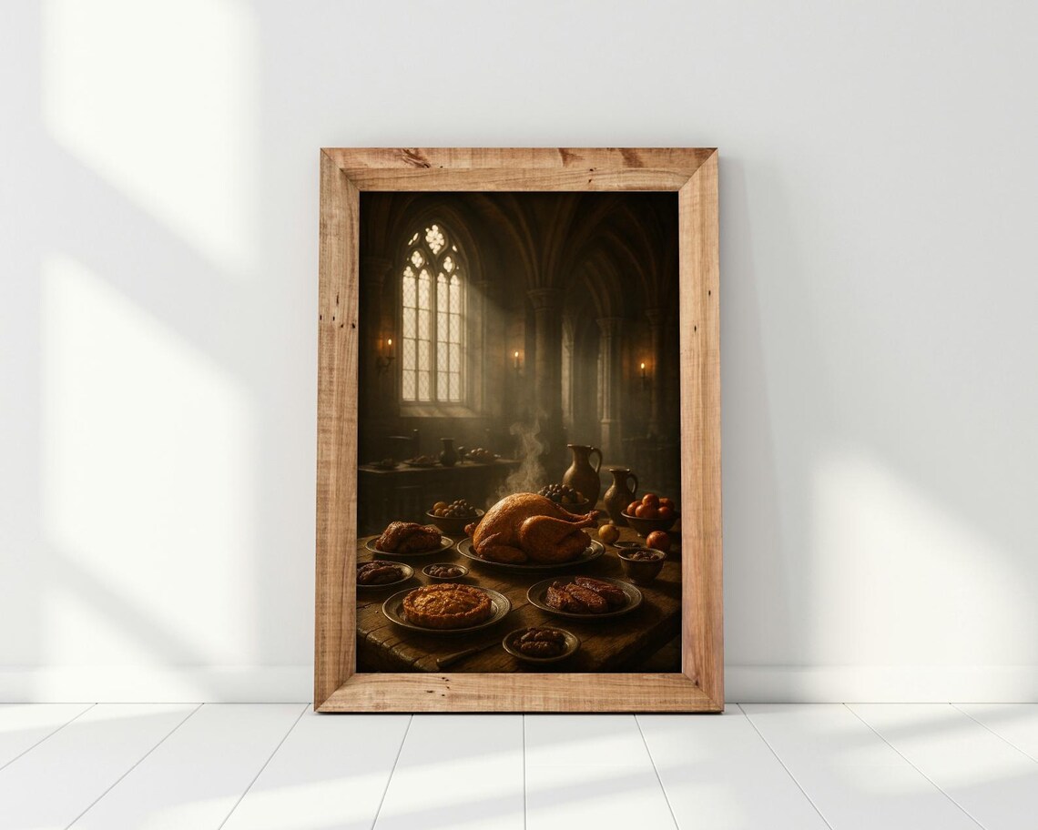 Medieval Feast, Dark Academia Dining Art Print - Image 3