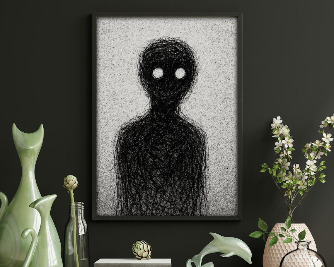 Dark Scribble Entity - Surreal Pencil Art