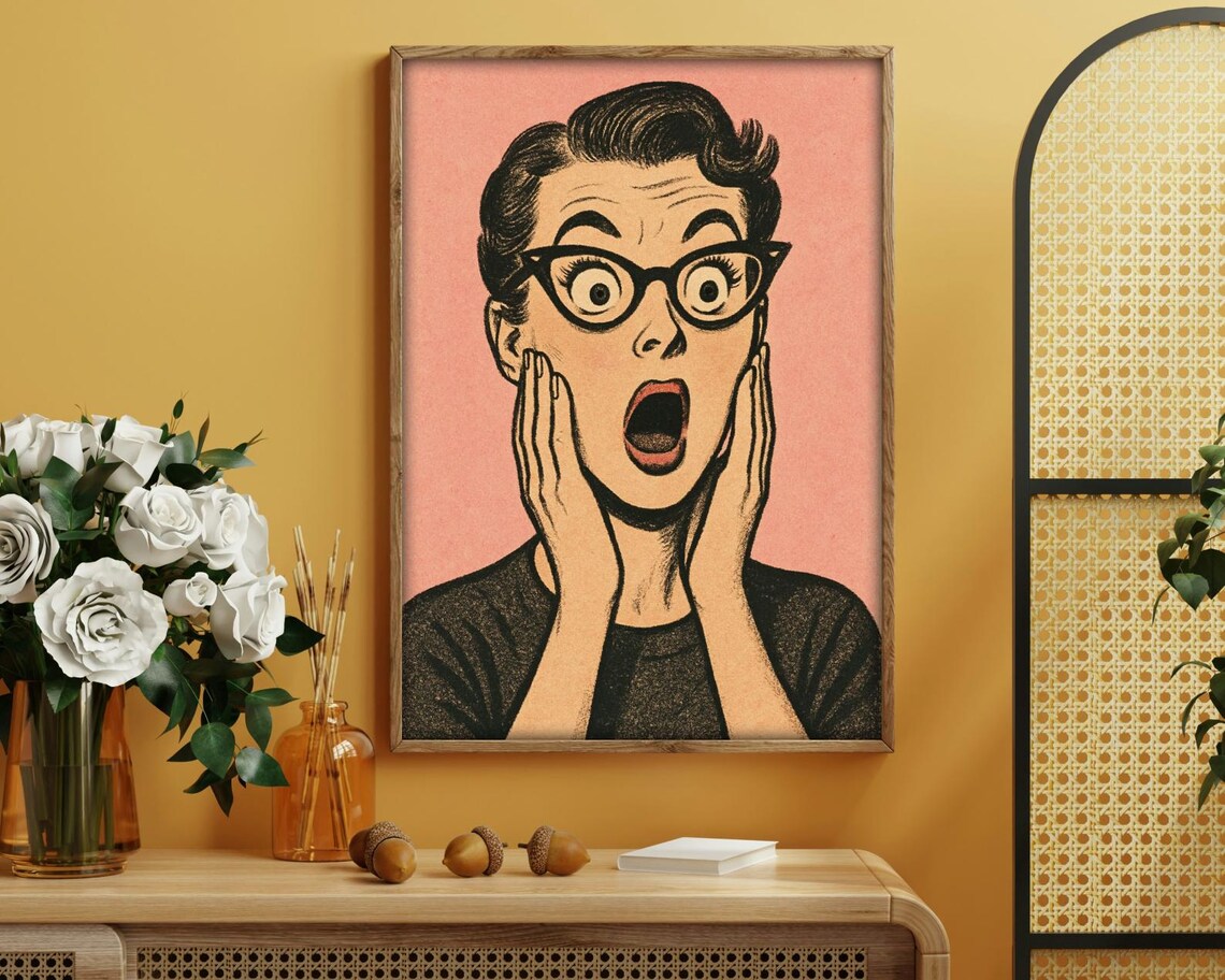 Shocked Retro Woman, Pop Art Comic Poster - Image 4