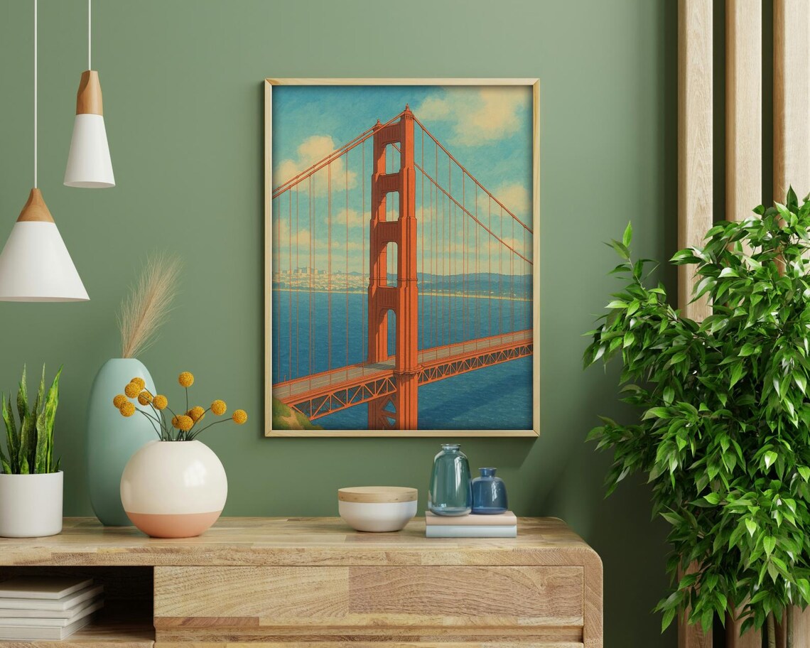 Golden Gate Bridge, Architectural Landmark Art Print - Image 4
