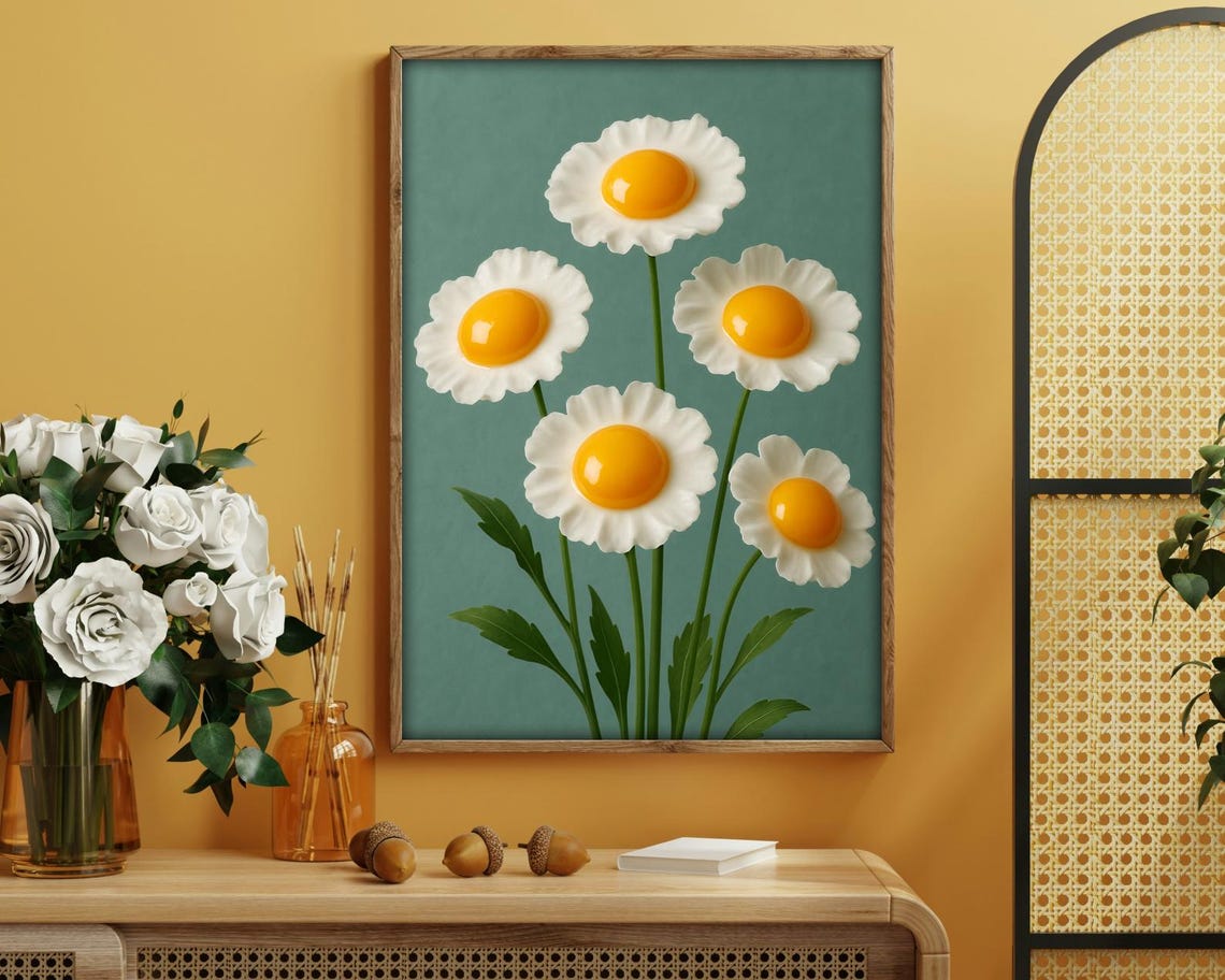 Sunny Side Bouquet, Funny Kitchen Wall Decor - Image 2