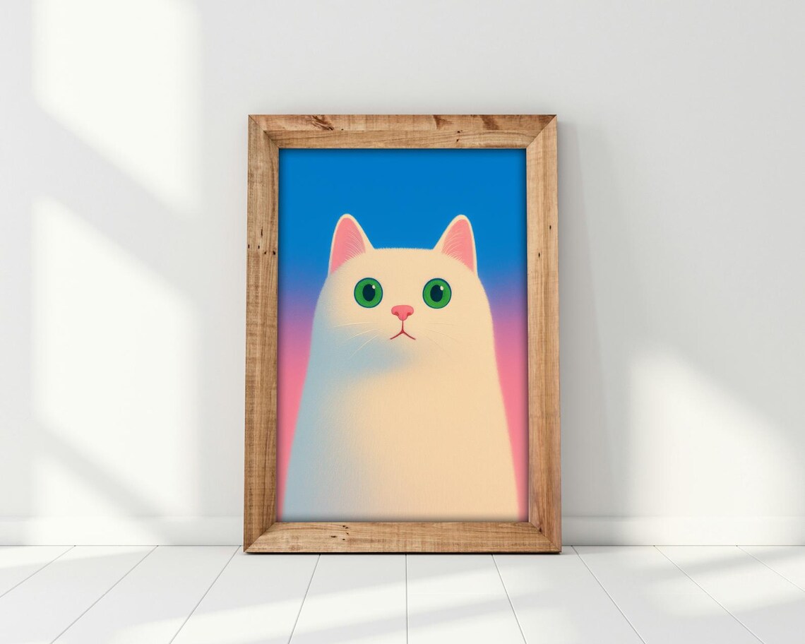 White Cat - Modern Pet Portrait - Image 3