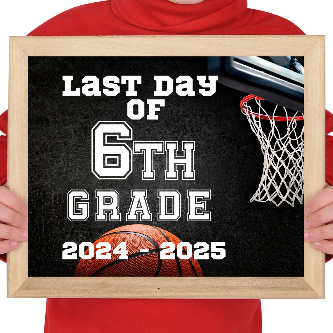 Last Day Of School Sign Last Day Of 6th Grade Basketball Sports Sign Boys Back To School Photo Prop Sixth Grade - Image 2