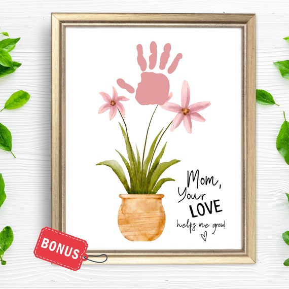 Mothers Day Flower Handprint Craft Floral Bouquet Footprint Sign Kids Keepsake All About My Mom Activity Prek Toddler Teacher Resources