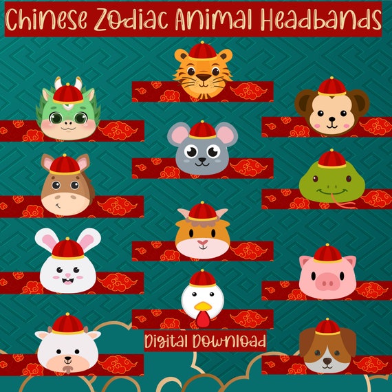 Lunar New Year Crown Paper Craft Activity Chinese Zodiac Animal Headband Craft Year Of The Snake Kids Activity Chinese New Year Party Hat
