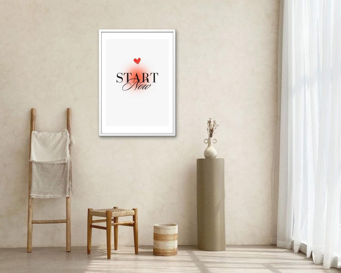Start Now Motivation Bold Script Typography Daily Reminder Poster - Image 2