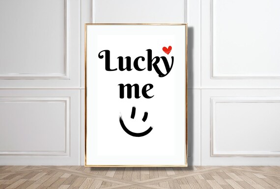 Lucky Me Poster Trendy Wall Art With Minimalist Design Happy Typography Poster For Living Room Bedroom Or Office