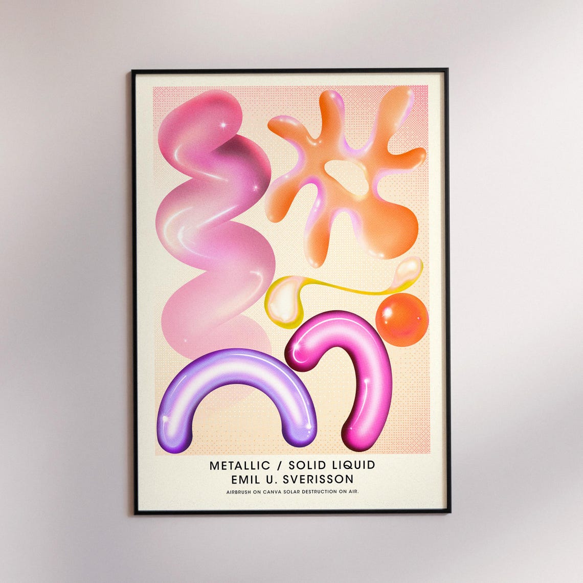 Metallic Solid Liquid Emil U Sverisson Airbrush Abstract Art Poster