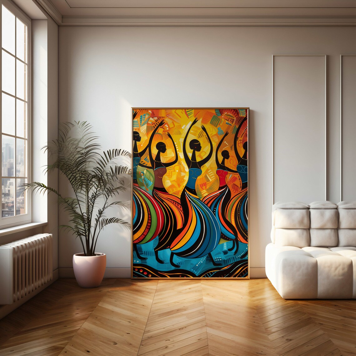 Beautiful African Tribal Dance Poster Modern Abstract Wall Art Print - Image 2