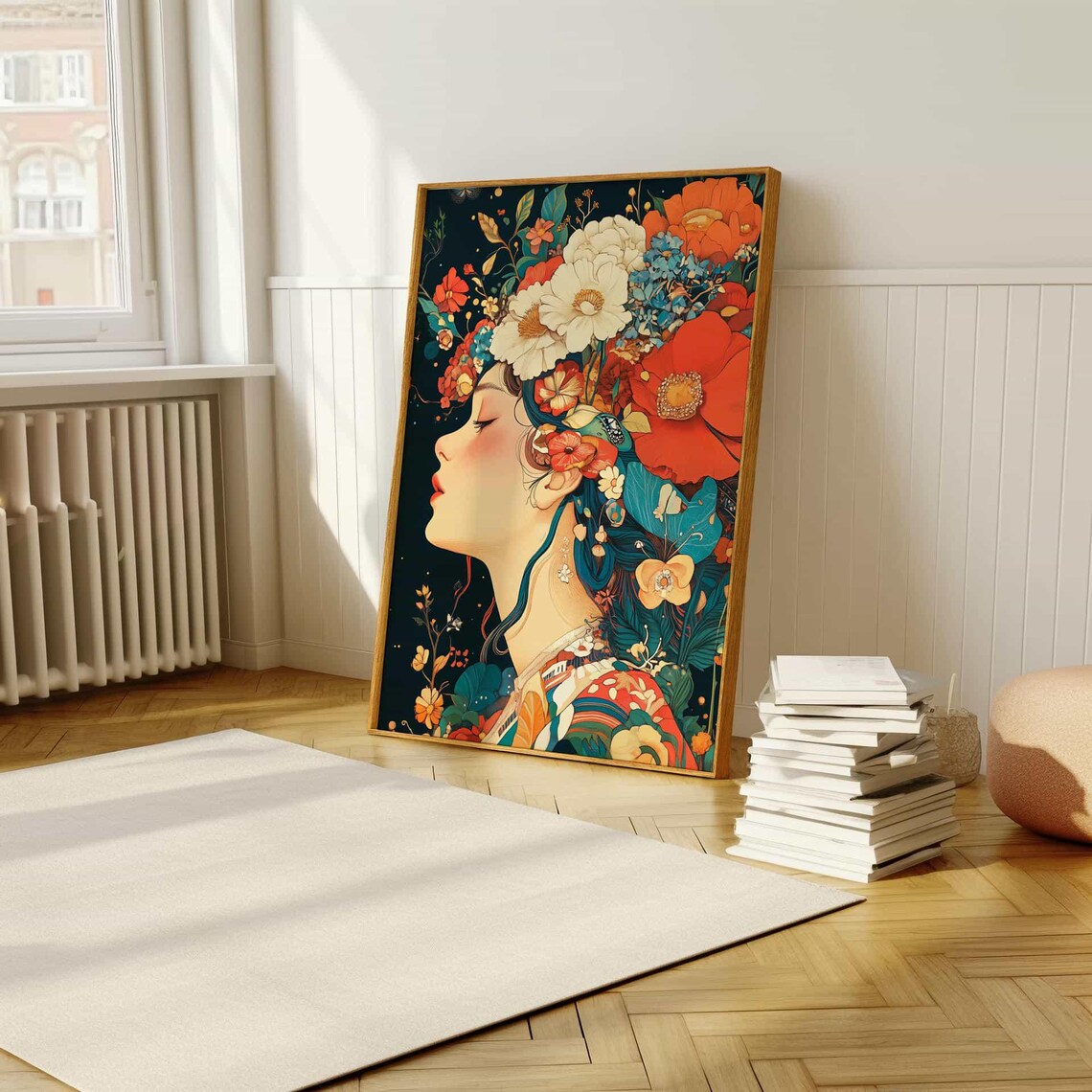 Boho Floral Beauty, Whimsical Illustrated Art Print - Image 5