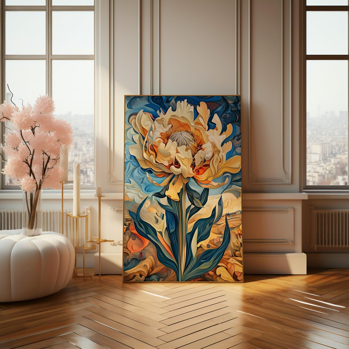 Modern Abstract Flower Poster, Vibrant Floral Dream - Image 4