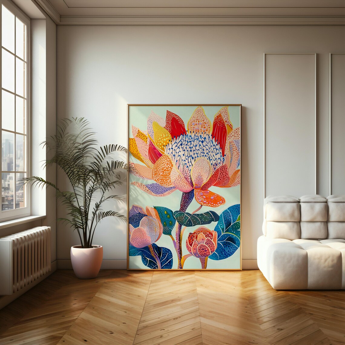 Protea Floral Art, Contemporary Botanical Poster - Image 2