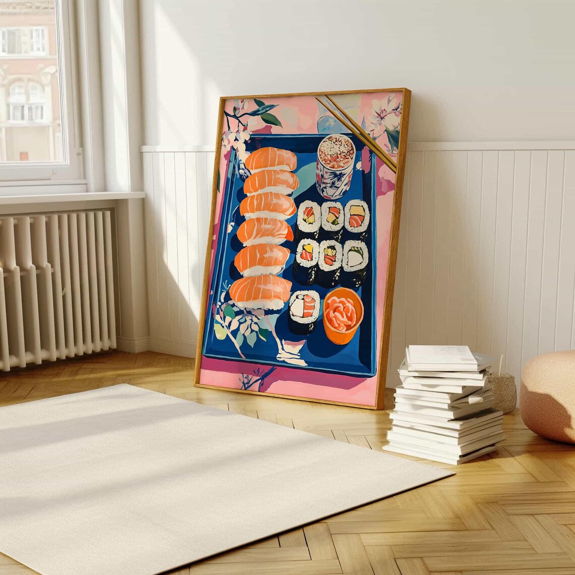 Colorful Sushi Platter Nigiri Maki Rolls Japanese Food Art Poster - Image 5