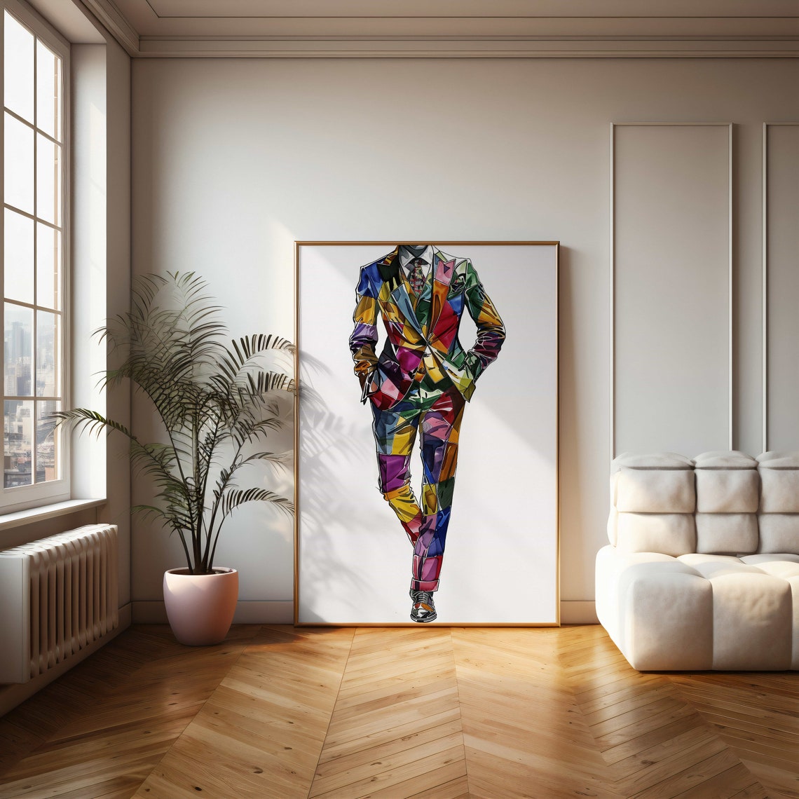 Patchwork Colorful Suit Mannequin Fashion Illustration Poster - Image 2