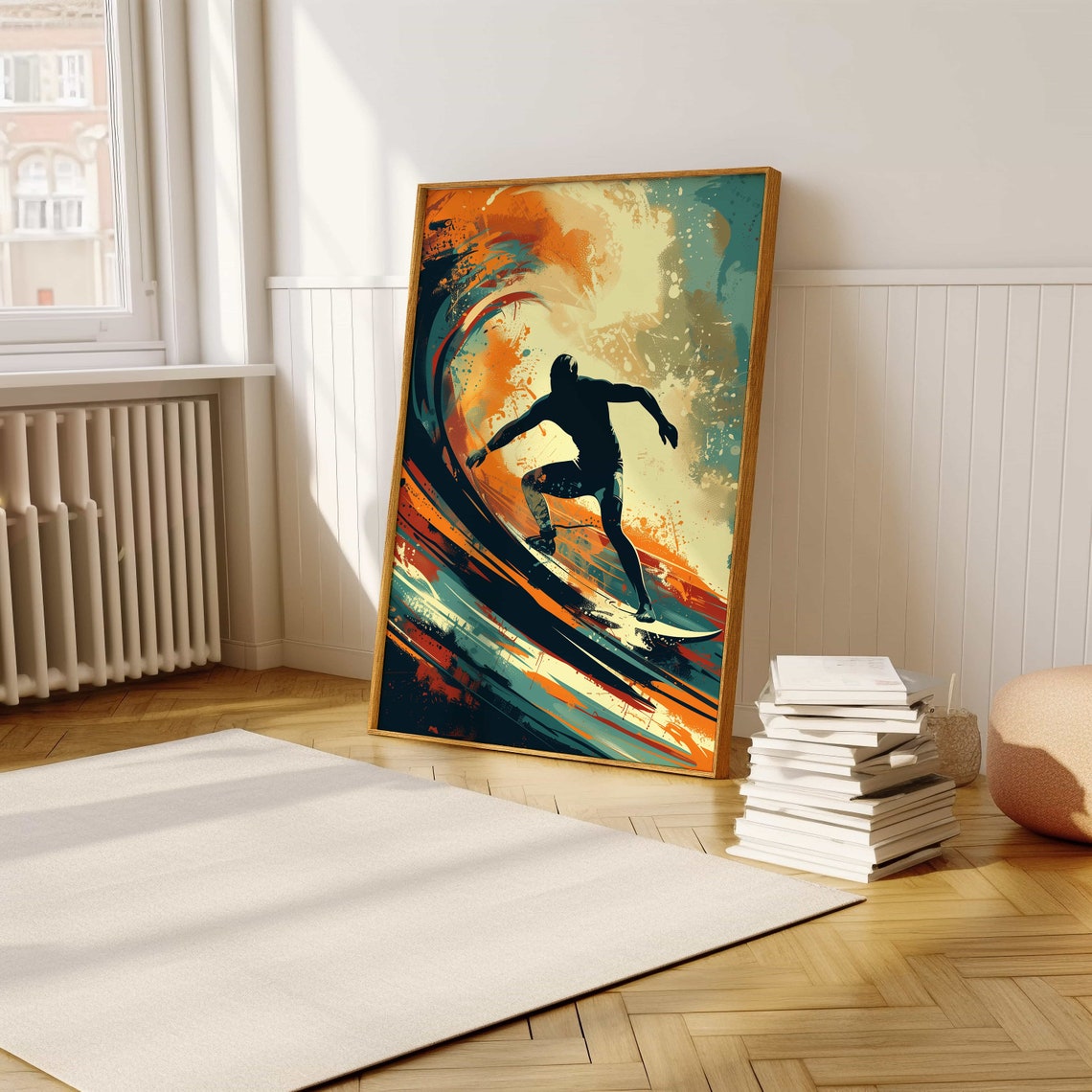 Surfing Adventure Art Poster Bold And Colorful Wave Rider Wall Print - Image 5