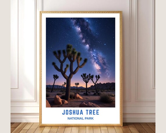 Joshua Tree National Park Milky Way Night Sky Desert Stars Poster