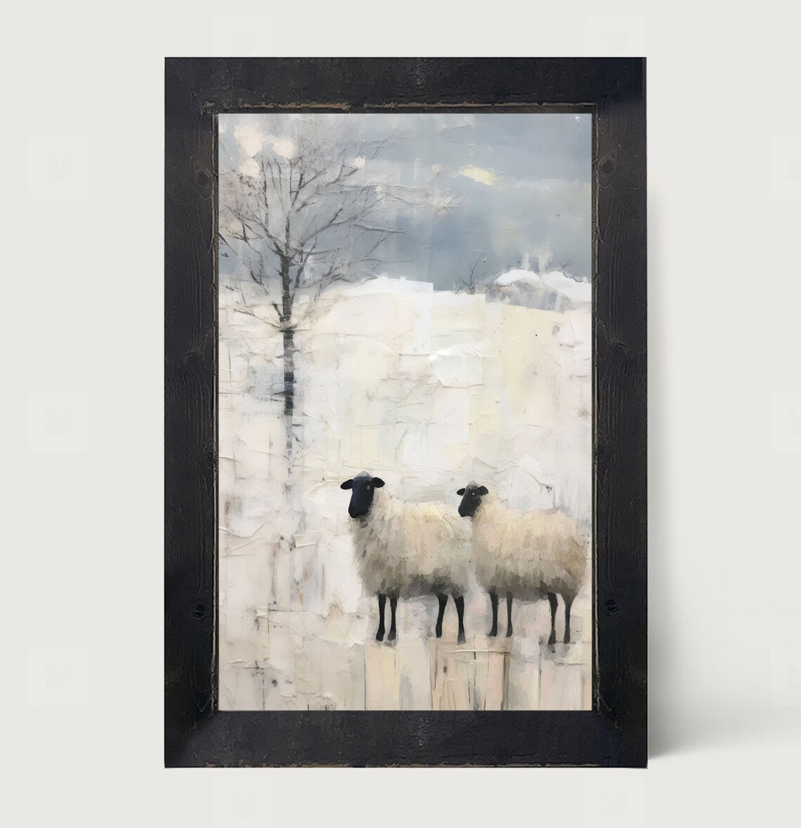 Winter Sheep Farm Animal Art Print, Farmhouse Decor - Image 4