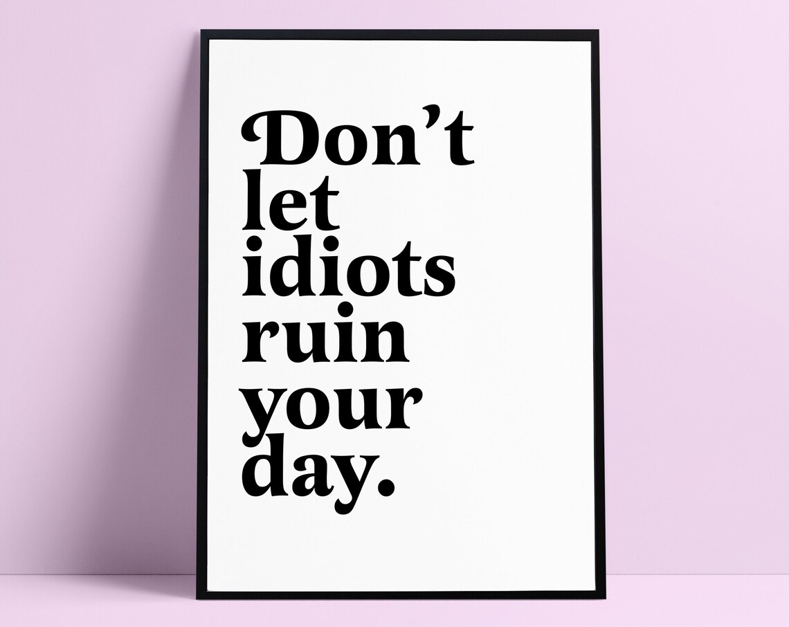 Don't Let Idiots Ruin Your Day Funny Poster