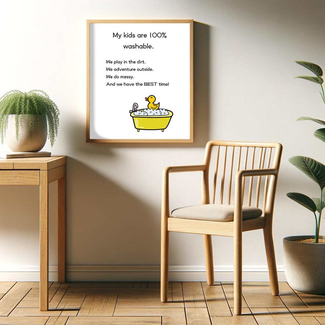 My Kids Are 100 Percent Washable Funny Parenting Quote Bathtub Poster - Image 2