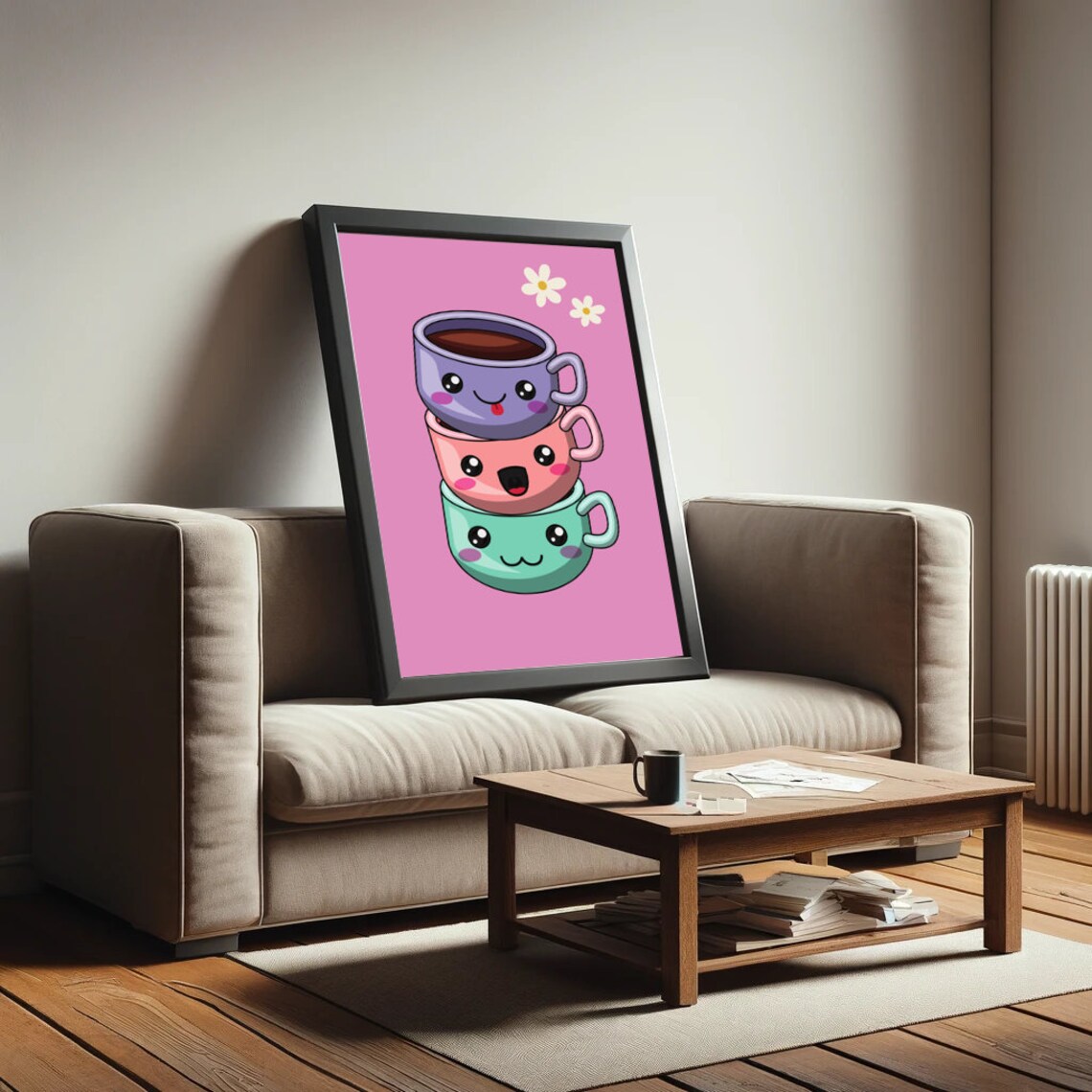 Retro Coffee Poster, Trendy Kitchen Cafe Decor