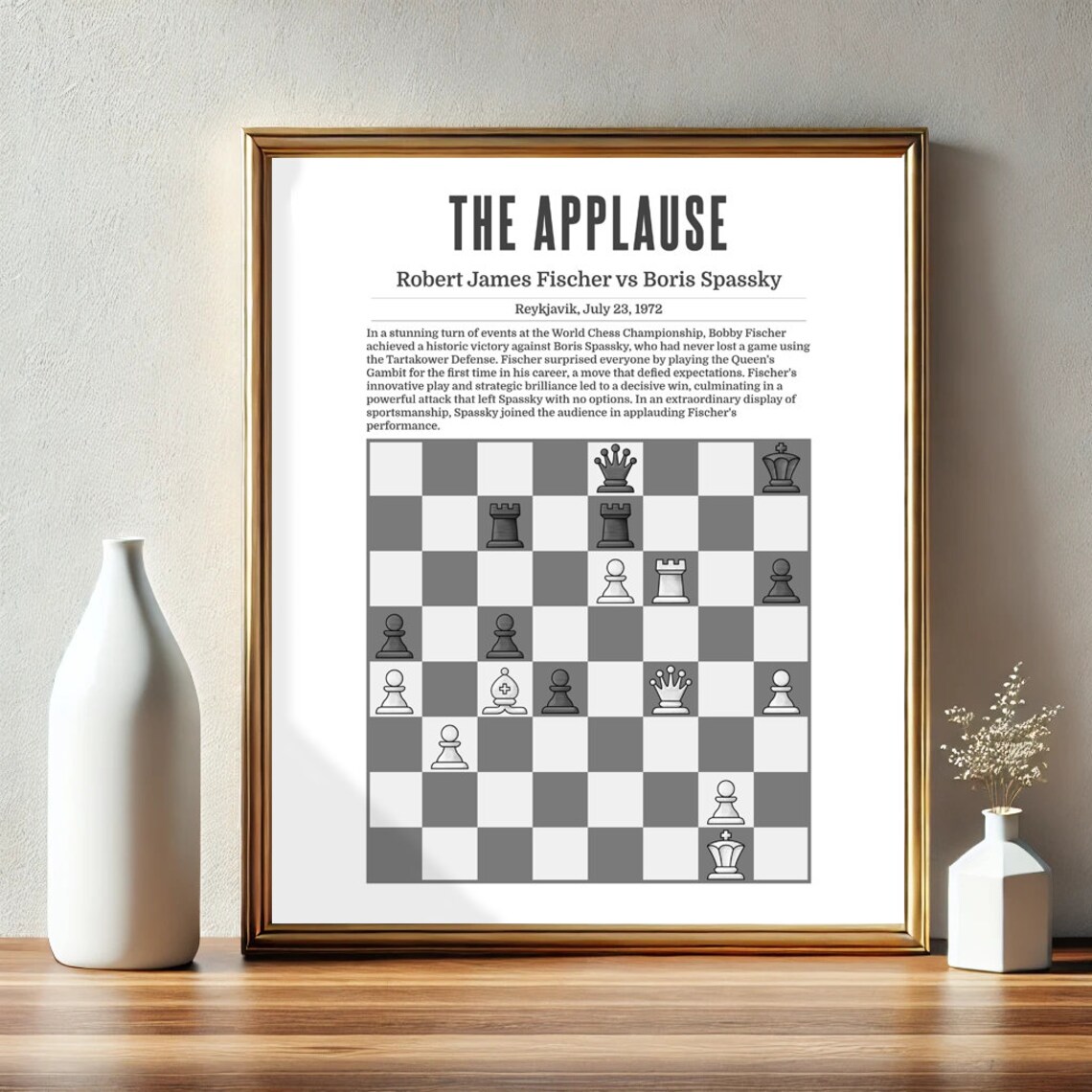 Bobby Fischers The Applause Chess Poster - Image 2