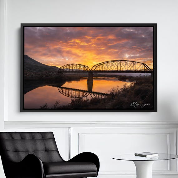 Celebration Park Bridge Melba Idaho, Snake River Art Print