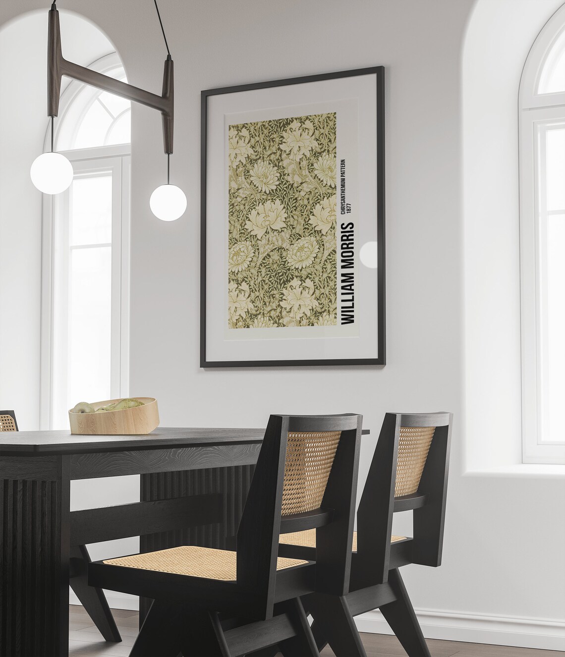 William Morris Chrysanthemum Pattern Exhibition Poster Print - Image 3