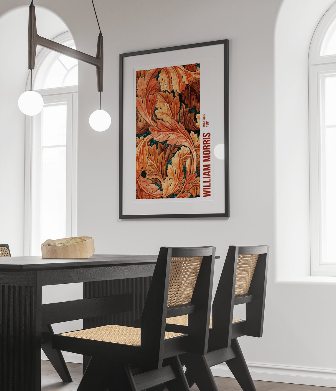 William Morris Acanthus 1881 Rust Orange Botanical Pattern Poster - Image 3