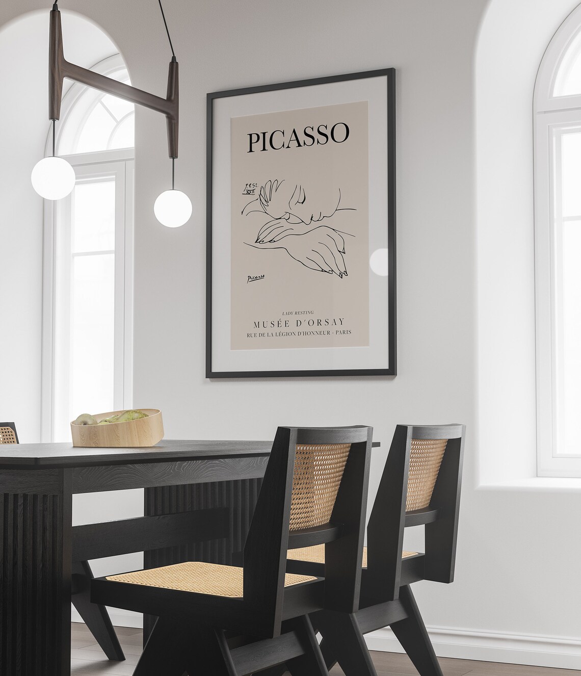 Picasso Lady Resting Vintage Line Art Poster - Image 3
