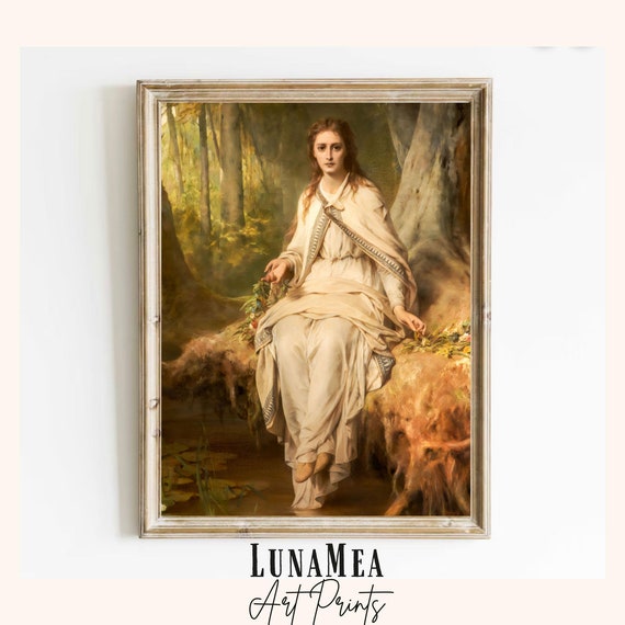 Ophelia Print Vintage Oil Painting Dark Academia Hanging Moody Victorian Wall Art Cottagecore Decor