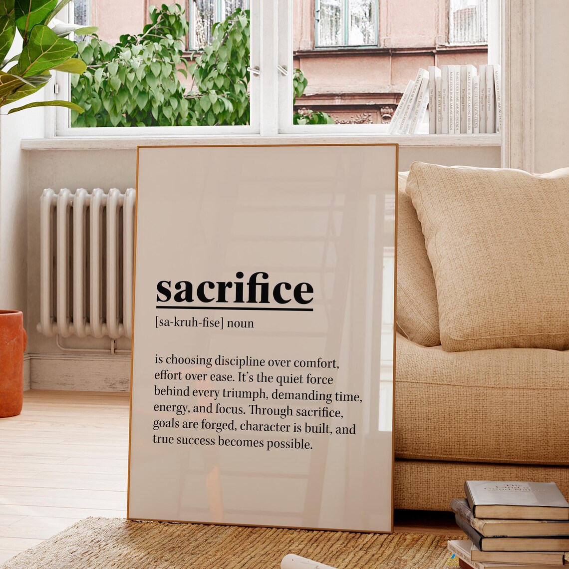 Sacrifice Motivational Poster, Modern Gym Decor