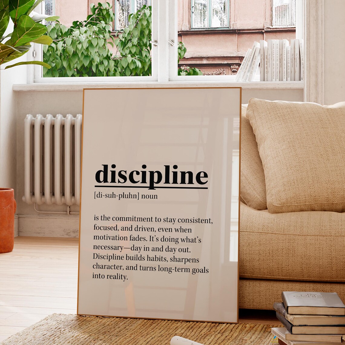 Discipline Typography Motivational Poster Print