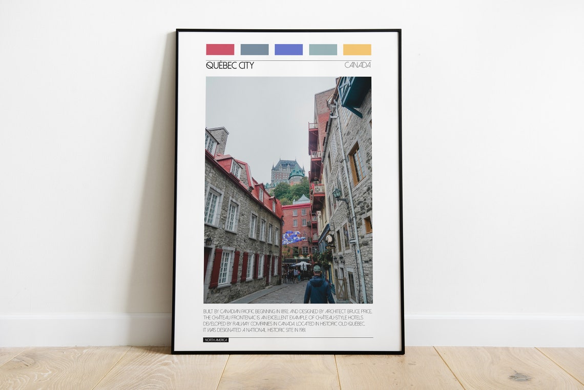 Quebec City Canada Historic Old Town Street Photo Travel Print