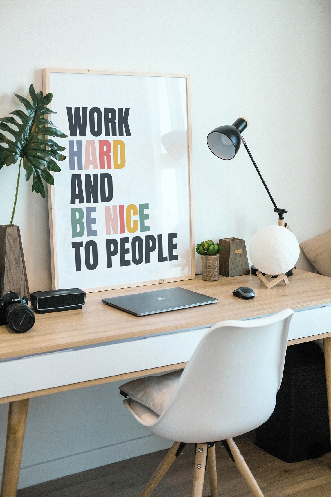 Work Hard and Be Nice to People Quote Art Print - Image 3