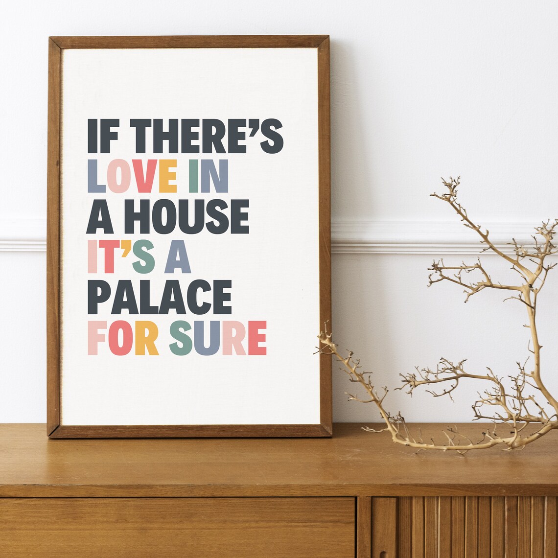 If There Is Love In A House Colorful Family Typography Poster - Image 3