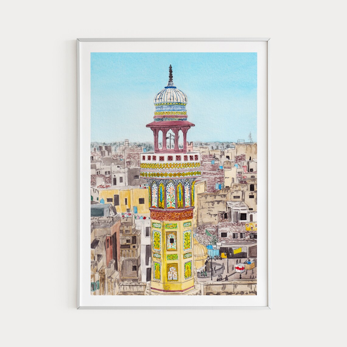 Wazir Khan Mosque, Lahore Travel Poster Art Print