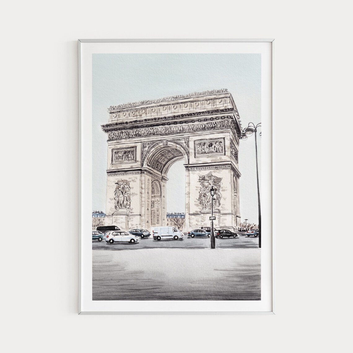 Arc De Triomphe Paris Watercolor Art Print - Image 3