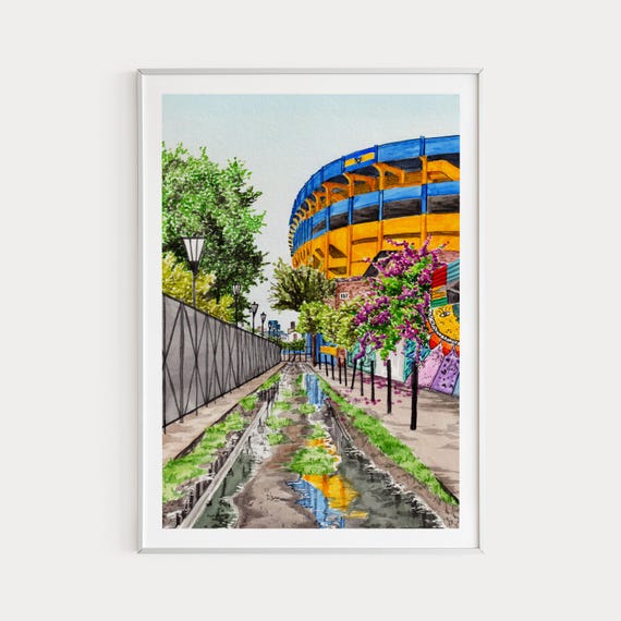La Boca Buenos Aires Watercolor Travel Poster