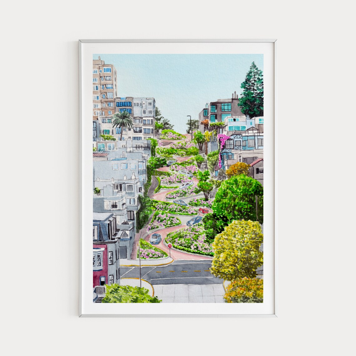 San Francisco Lombard Street, California Travel Poster