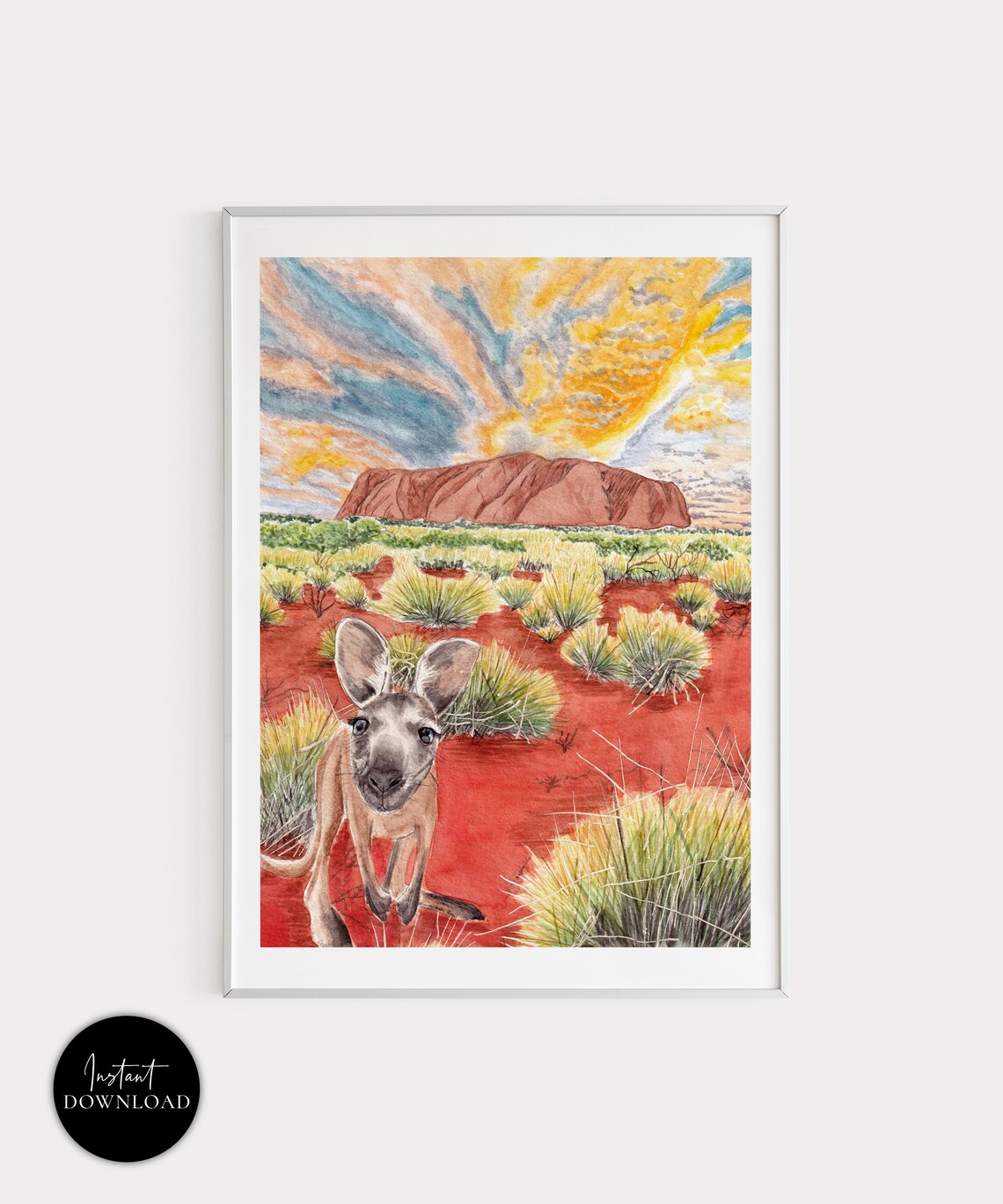 Uluru, Australia Travel Poster, Landscape Art Print