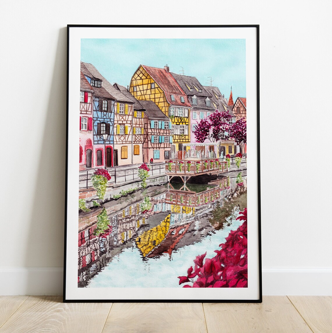 Colmar Watercolor Travel Poster, France Cityscape - Image 2