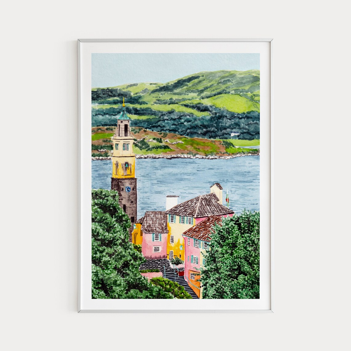 Portmeirion Wales Italianate Village Campanile Estuary Poster